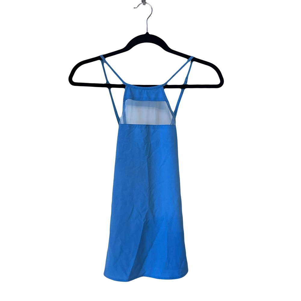 Periwinkle Tobi Spaghetti Strap Tank with Mesh Cut Out